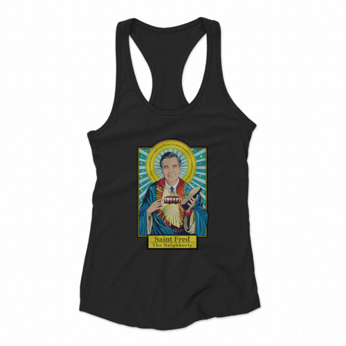Mr Rogers Saint Fred The Neighborly It Is A Beautiful Day Women Racerback Tank Tops
