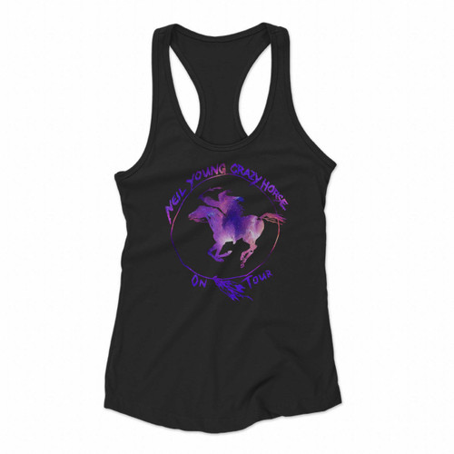 Neil Young And Crazy Horse On Tour Logo Galaxy Women Racerback Tank Tops
