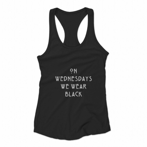 On Wednesdays We Wear Women Racerback Tank Tops