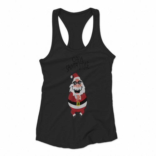 Oppa Santa Style Christmas Women Racerback Tank Tops