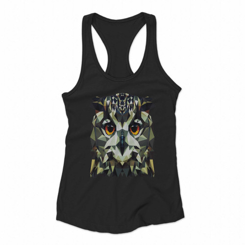 Owl Triangle Vector Women Racerback Tank Tops