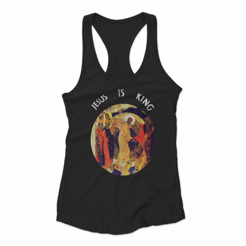 Paint Art Jesus Is King Kanye West Women Racerback Tank Tops