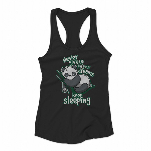 Panda Keep Sleeping Women Racerback Tank Tops