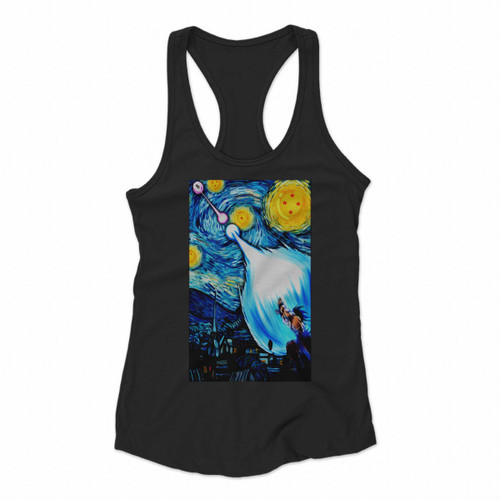 Parody Starry Night Goku Vs Vegeta Women Racerback Tank Tops