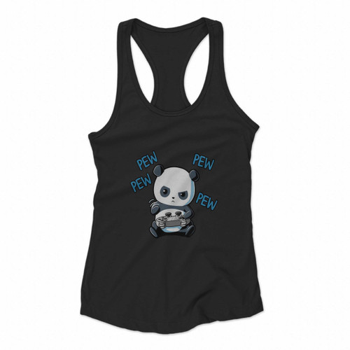 Pew Pew Panda Women Racerback Tank Tops