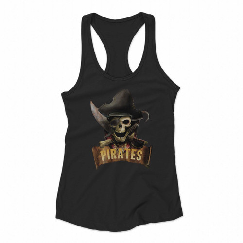 Pirates Skull Logo Women Racerback Tank Tops