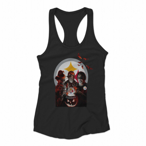 Pittsburgh Steelers Freddy Krueger Jason Voorhees Michael Myers Halloween Women Racerback Tank Tops