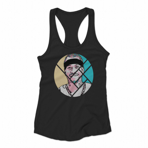 Post Malone Edited Cover White Iversion Women Racerback Tank Tops