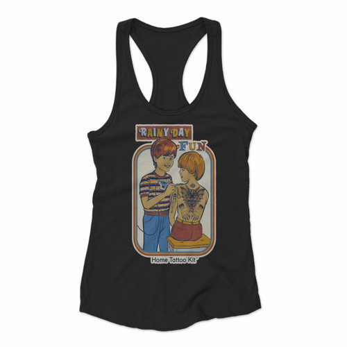 Rainy Day Fun Slim Women Racerback Tank Tops