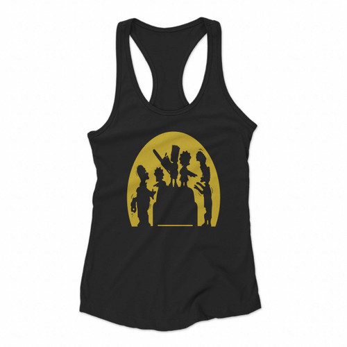 Simpsons Zombies Family Women Racerback Tank Tops