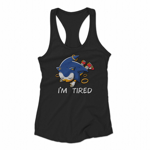 Sonic Tired Women Racerback Tank Tops