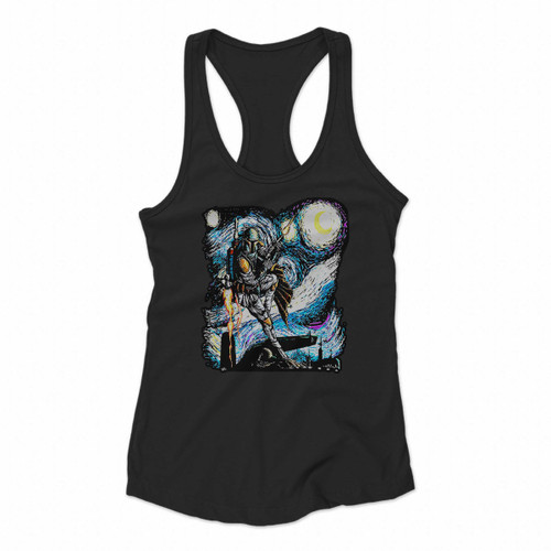 Star Wars Boba Fet Starry Night Women Racerback Tank Tops