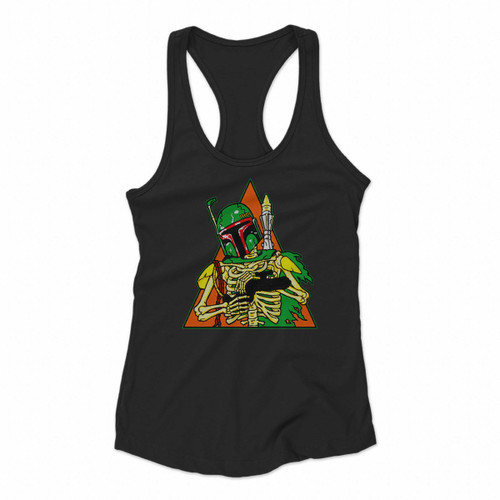 Star Wars Halloween Boba Fett Skeleton Women Racerback Tank Tops