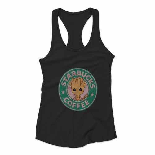 Starbucks Coffee Groot Women Racerback Tank Tops