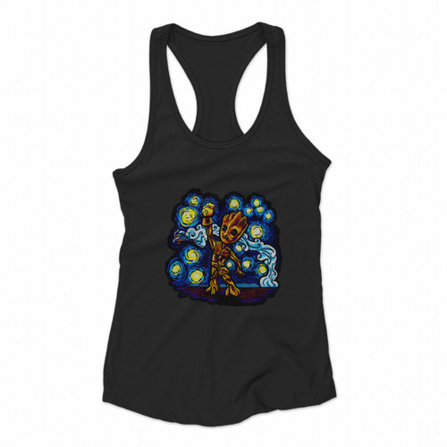 Starry Groot Women Racerback Tank Tops