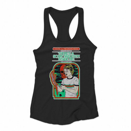 Stranger Things Scary Skeleton Women Racerback Tank Tops
