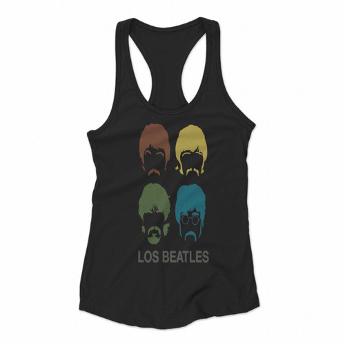 The Beatles Los Beatles Art Women Racerback Tank Tops