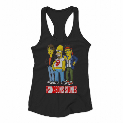 The Rolling Stones The Simpsons Stones Art Women Racerback Tank Tops