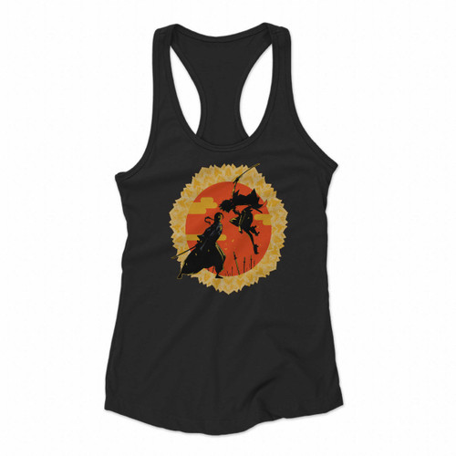 The Samurai Of Sunflower Women Racerback Tank Tops