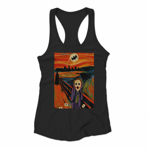 The Scream Joker Batman Heath Ledger Women Racerback Tank Tops