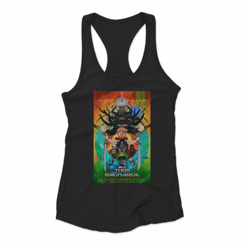 Thor Ragnarok Lego Poster Women Racerback Tank Tops