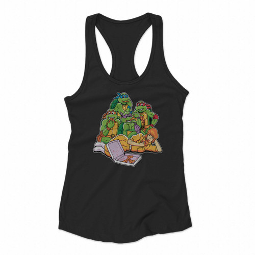 Tmnt Ninja Pizza Club Women Racerback Tank Tops