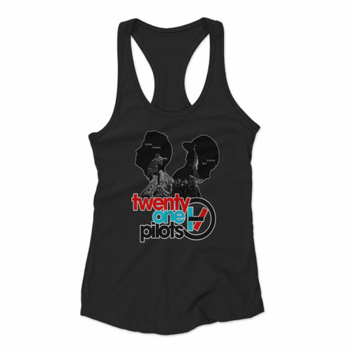 Twenty One Pilots Tyler Joseph And Joshua Dun Siluet Women Racerback Tank Tops