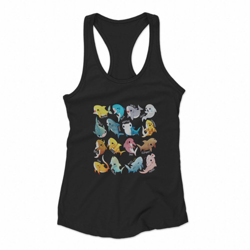 Types Of Sharks Women Racerback Tank Tops