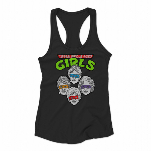 Upper Middle Aged Girls Tmnt Mashup Women Racerback Tank Tops