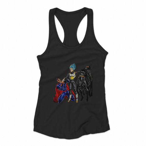 Vegeta Vs Batman And Superman Women Racerback Tank Tops