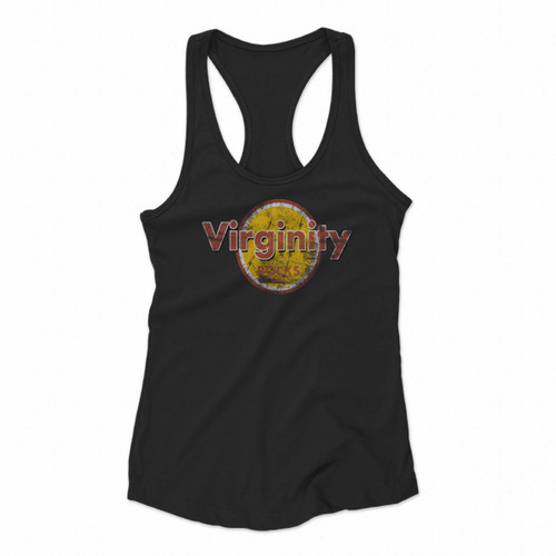 Virginity Rocks Cafe Logo Grunge Women Racerback Tank Tops