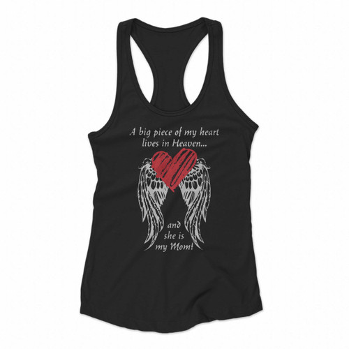 A Big Piece Of My Heart Lives In Heaven Women Racerback Tank Tops