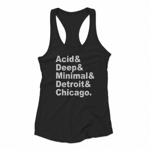 Acid Deep Minimal Detroit Chicago House Music Dj Women Racerback Tank Tops