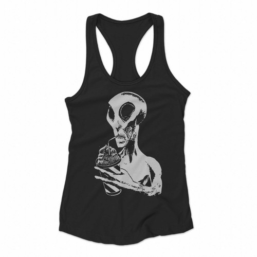 Alien Graphic Drinking Ufo Area 51 Roswell New Mexico Cryptozoology Women Racerback Tank Tops