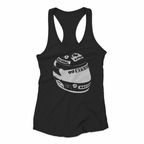 Ayrton Senna Helm Women Racerback Tank Tops