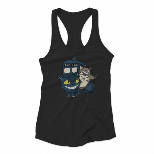 Doctor Who Totoro My Doctor Totowho My Neighbor Totoro Catbus Tardis Women Racerback Tank Tops