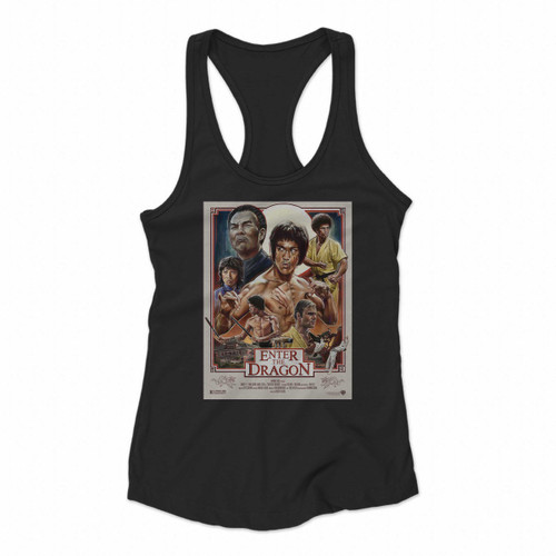 Enter The Dragon Bruce Lee Women Racerback Tank Tops