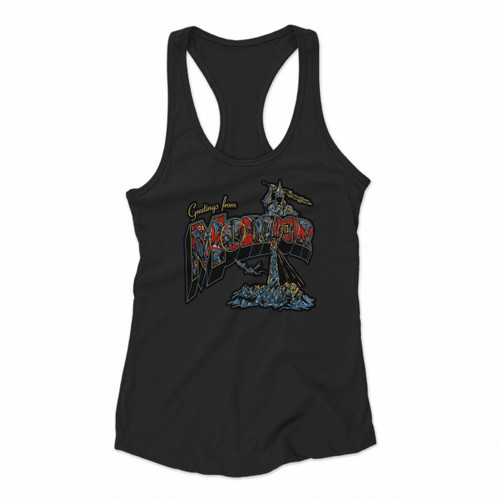 Greetings From Mt Mordor Women Racerback Tank Tops Greetings From Mt Mordor Women Racerback Tank Tops