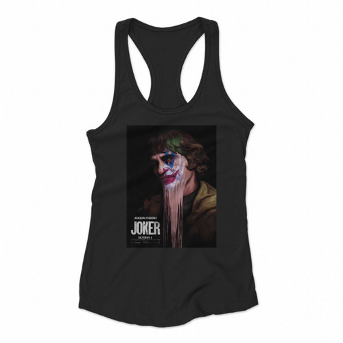 Joaquin Puts On A Happy Face Joker Movie Women Racerback Tank Tops