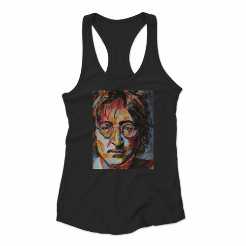 John Lennon Water Print Women Racerback Tank Tops