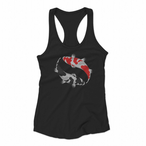 Koi Fish Yin And Yang Women Racerback Tank Tops Koi Fish Yin And Yang Women Racerback Tank Tops