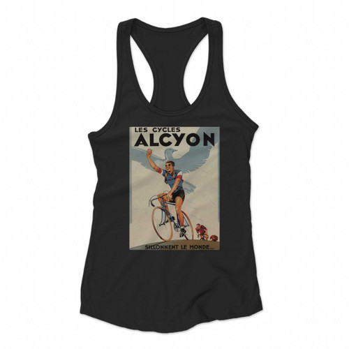 Les Cycles Alcyon Bicycle Women Racerback Tank Tops