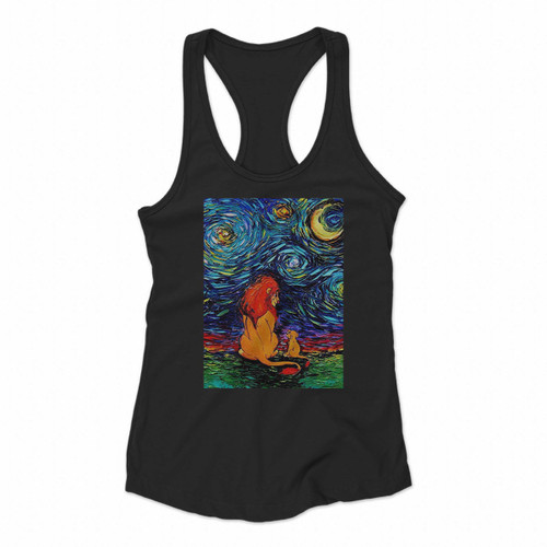 Lion King Stary Night Women Racerback Tank Tops