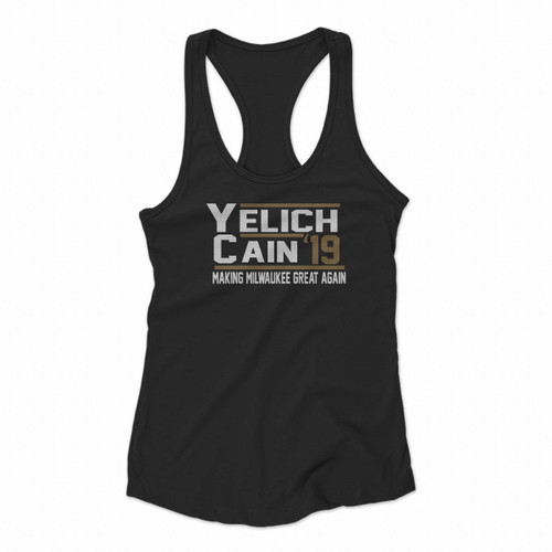 Milwaukee Yelich Cain Women Racerback Tank Tops