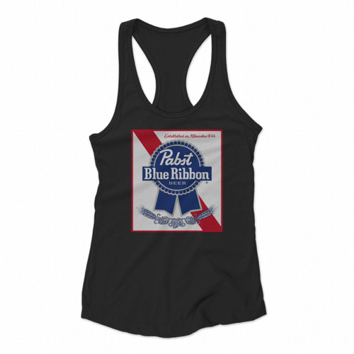 Pabst Blue Ribbon Beer Milwaukee Draft Cool Women Racerback Tank Tops