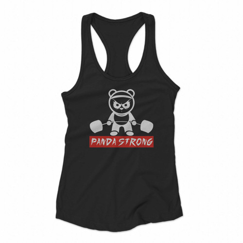 Panda Strong Funny Women Racerback Tank Tops