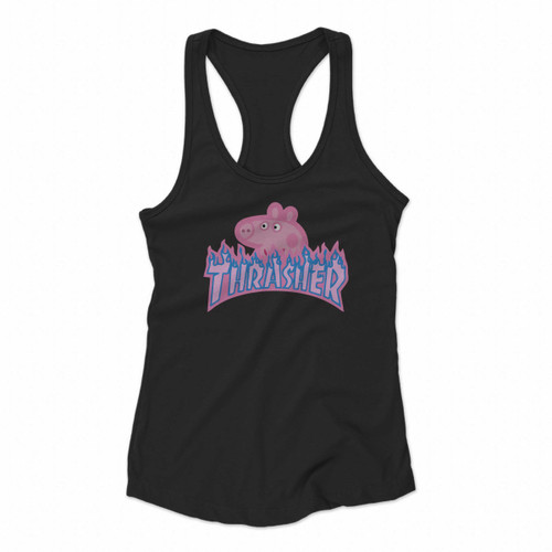 Peppa Pig X Thrasher Parody Women Racerback Tank Tops