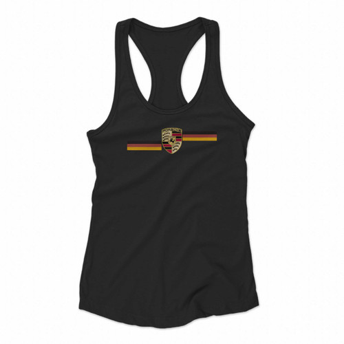 Porsche Retro Logo Stripe Women Racerback Tank Tops