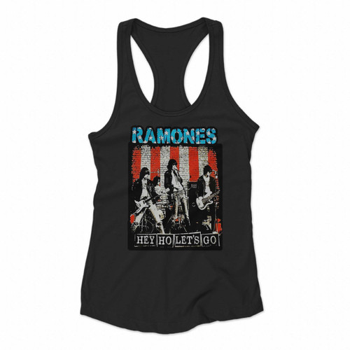 Ramones Hey Ho Lets Go Band Women Racerback Tank Tops