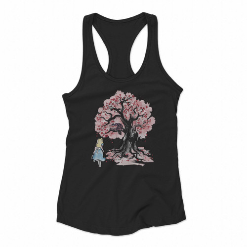 The Cheshires Tree Alice In Wonderland Women Racerback Tank Tops